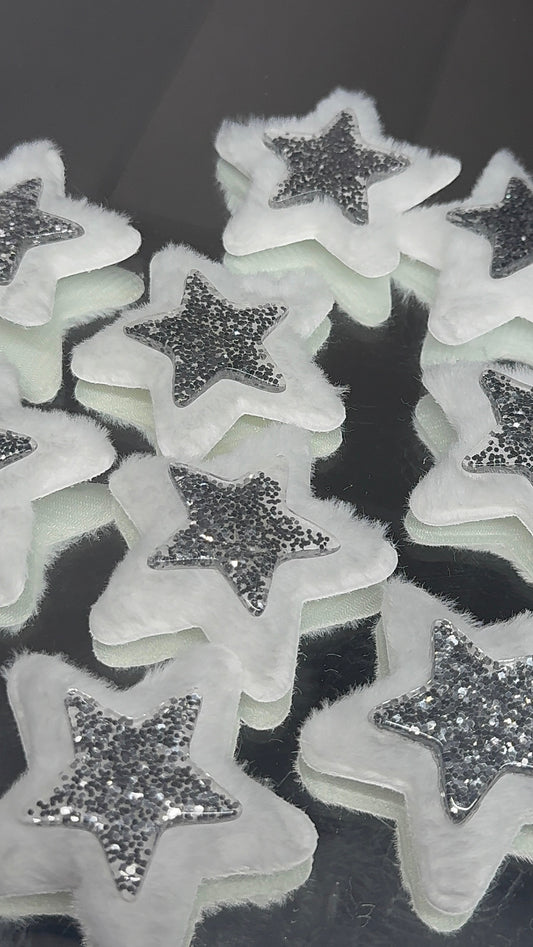 Glitter White Stars