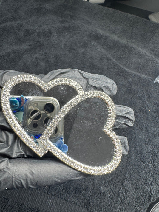 Silver heart mirror