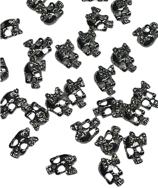 Silver Skulls With Bows