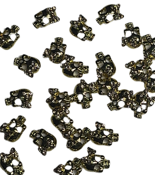 Gold Skulls With Bows